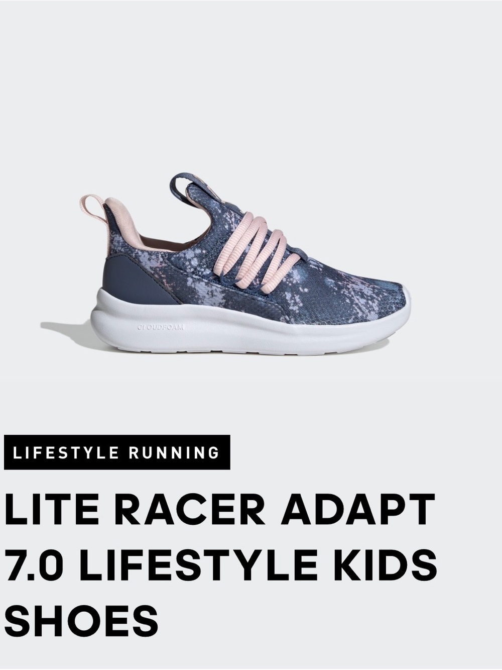 adidas Lite Racer Adapt Kids Sneakers - Navy & Pink